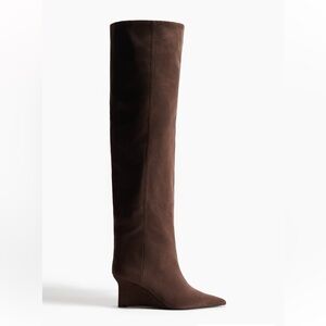 Elegant Brown Wedge Boots